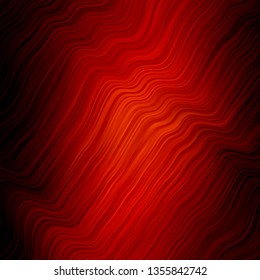 Dark Red vector backdrop with curves. Colorful illustration with curved lines. Pattern for websites, landing pages.