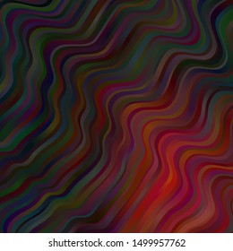 Dark Red vector backdrop with curves. Colorful illustration in abstract style with bent lines. Template for cellphones.