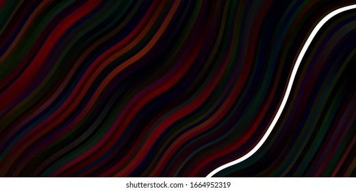 Dark Red vector backdrop with curves. Colorful illustration in circular style with lines. Smart design for your promotions.
