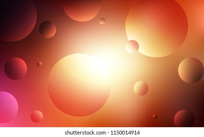 Dark Red vector backdrop with dots. Blurred bubbles on abstract background with colorful gradient. Completely new template for your brand book.