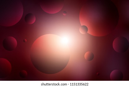 Dark Red vector backdrop with dots. Blurred bubbles on abstract background with colorful gradient. Completely new template for your brand book.
