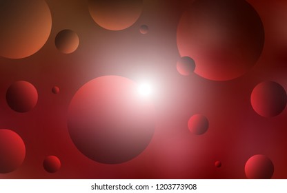 Dark Red vector backdrop with dots. Abstract illustration with colored bubbles in nature style. Pattern can be used for beautiful websites.