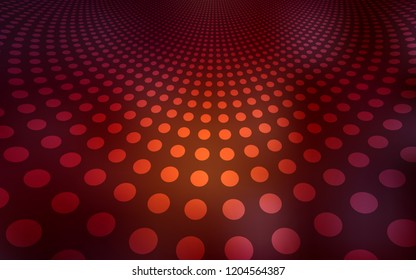 Dark Red vector backdrop with dots. Illustration with set of shining colorful abstract circles. Pattern can be used for futuristic ad, booklets.