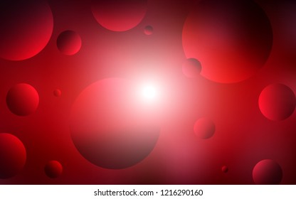 Dark Red vector backdrop with dots. Modern abstract illustration with colorful water drops. Pattern can be used for beautiful websites.