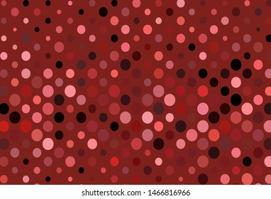 Dark Red vector backdrop with dots. Beautiful colored illustration with blurred circles in nature style. Completely new template for your brand book.