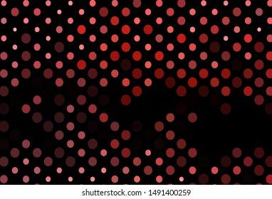 Dark Red vector backdrop with dots. Beautiful colored illustration with blurred circles in nature style. Completely new template for your brand book.