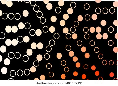 Dark Red vector backdrop with dots. Blurred bubbles on abstract background with colorful gradient. Design for posters, banners.