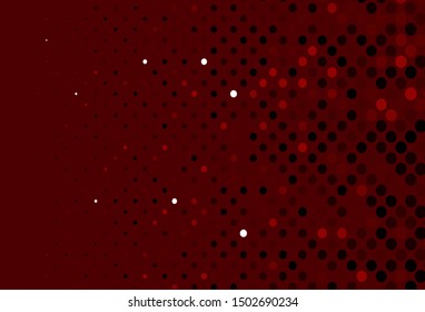 Dark Red vector backdrop with dots. Beautiful colored illustration with blurred circles in nature style. Completely new template for your brand book.