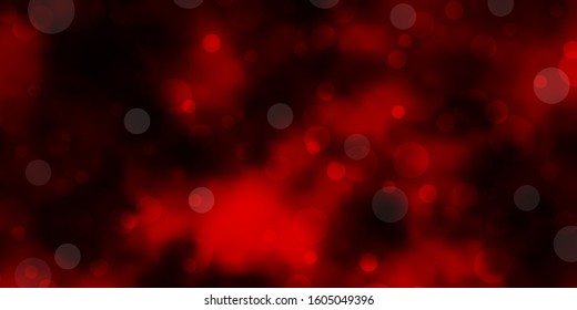Dark Red vector backdrop with dots. Abstract decorative design in gradient style with bubbles. Pattern for business ads.