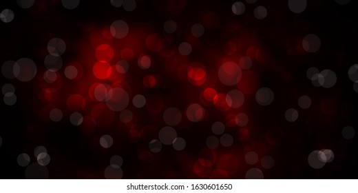 Dark Red vector backdrop with dots. Glitter abstract illustration with colorful drops. Pattern for booklets, leaflets.
