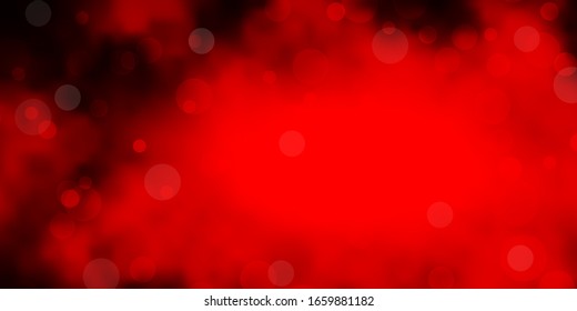 Dark Red vector backdrop with dots. Illustration with set of shining colorful abstract spheres. Pattern for business ads.