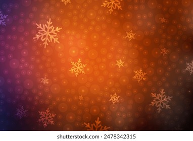 Fondo de Vector rojo oscuro en estilo de vacaciones. Ilustración brillante con bolas de Navidad, estrellas. Patrón para folletos, folletos de educación.