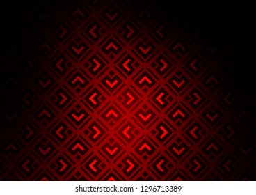 Dark Red vector backdrop with lines, cubes. Colorful lines, squares on abstract background with gradient. Backdrop for TV commercials.