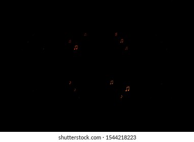 Dark Red vector backdrop with music notes. Shining illustration of colorful gradient music notes. Pattern for school ad, booklets.