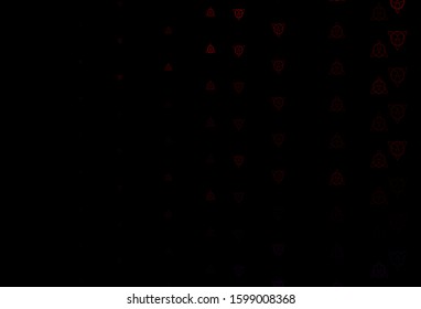 Dark Red vector backdrop with mystery symbols. Colorful mystic symbols with a gradient in ancient style. Best design halloween events.