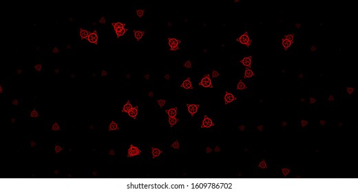 Dark Red vector backdrop with mystery symbols. Retro design in abstract style with witchcraft forms. Simple base for your occult design.