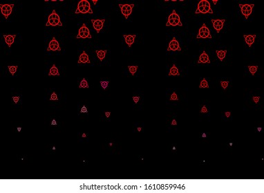 Dark Red vector backdrop with mystery symbols. Abstract illustration with gothic gradient shapes. Best design halloween events.