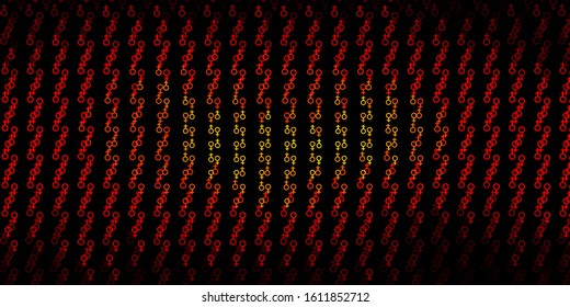 Dark Red vector backdrop with mystery symbols. Colorful mystic symbols with a gradient in ancient style. Simple design for occult depiction.