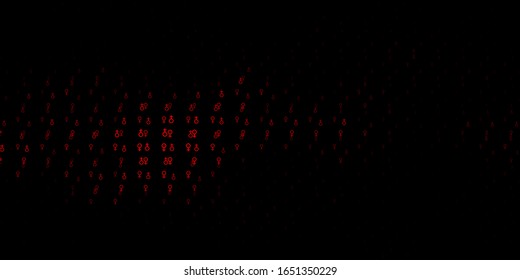 Dark Red vector backdrop with mystery symbols. Colorful mystic symbols with a gradient in ancient style. Simple base for your occult design.