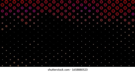 Dark Red vector backdrop with mystery symbols. Retro design in abstract style with witchcraft forms. Simple design for occult depiction.