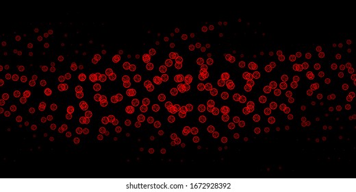 Fondo vector rojo oscuro con símbolos misteriosos. Ilustración abstracta con formas de degradado gótico. Antecedentes para diseños esotéricos y místicos.