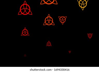 Dark Red vector backdrop with mystery symbols. Retro design in abstract style with witchcraft forms. Simple base for your occult design.