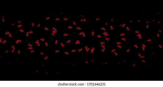 Dark Red vector backdrop with mystery symbols. Illustration with magical signs of spiritual power. Design for magic, spiritual events.