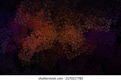 Dark Red vector backdrop with small and big stars. Blurred decorative design in simple style with stars. Template for cosmic backgrounds.