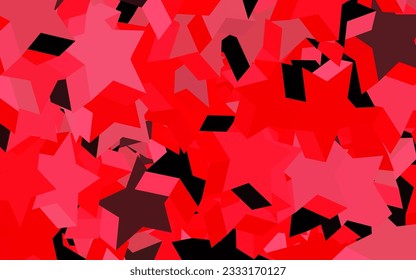 Dark Red vector backdrop with small and big stars. Blurred decorative design in simple style with stars. Pattern for futuristic ad, booklets.