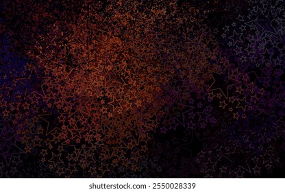 Dark Red vector backdrop with small and big stars. Shining colored illustration with stars. Pattern for futuristic ad, booklets.