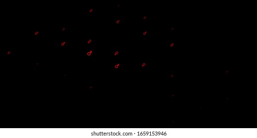 Dark Red vector backdrop with woman's power symbols. Colorful feminism symbols with a gradient in modern style. Design for International Women’s Day.
