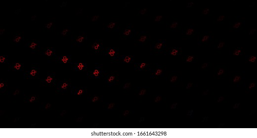 Dark Red vector backdrop with woman's power symbols. Simple design in abstract style with women’s rights activism. Background for International Women’s Day.