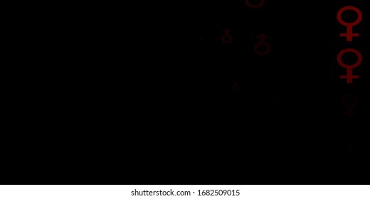 Dark Red vector backdrop with woman's power symbols. Abstract illustration with a depiction of women's power. Simple design for your web site.