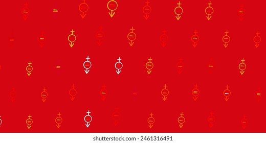 Fondo de Vector rojo oscuro con símbolos de poder femenino. Ilustración con signos de fuerza y poder femenino. El mejor diseño para mostrar el poder de las mujeres.