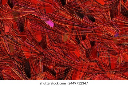 Dark Red vector background with abstract shapes.