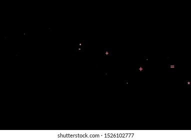 Dark Red vector background with arithmetic signs. Colored mathematic signs with gradient on white background. Pattern for posters, banners of math books.
