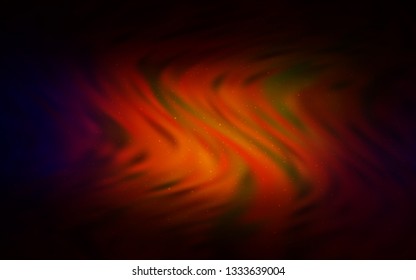 Dark Red vector background with astronomical stars. Glitter abstract illustration with colorful cosmic stars. Template for cosmic backgrounds.