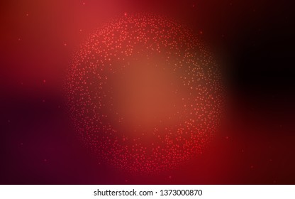 Dark Red vector background with astronomical stars. Glitter abstract illustration with colorful cosmic stars. Smart design for your business advert.