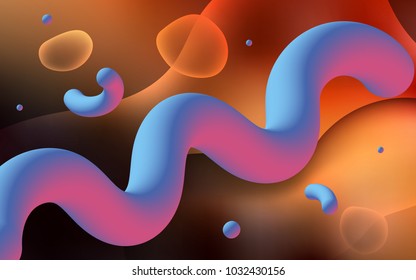 Dark Red vector background with bent ribbons. Shining illustration, which consist of blurred lines, circles. Memphis style for your business design.