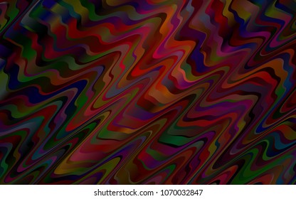 Dark Red vector background with bent lines. Shining illustration, which consist of blurred lines, circles. A completely new template for your business design.