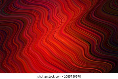 Dark Red vector background with bent ribbons. Colorful abstract illustration with gradient lines. The elegant pattern for brand book.