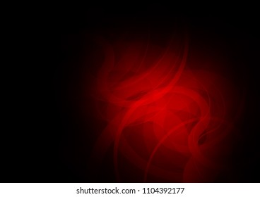 Dark Red vector background with bent ribbons. A sample with blurred bubble shapes. Brand new design for your ads, poster, banner.