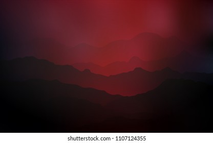 Dark Red vector background with bent lines. A sample with blurred bubble shapes. New composition for your brand book.