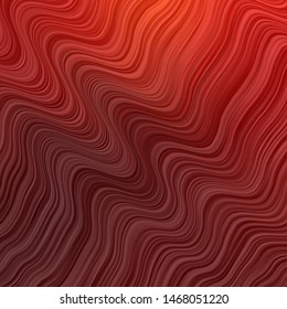 Dark Red vector background with bent lines. Abstract illustration with gradient bows. Template for your UI design.