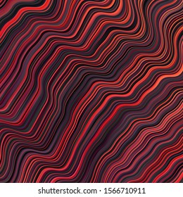 Dark Red vector background with bent lines. Colorful geometric sample with gradient curves.  Template for your UI design.