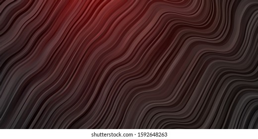 Dark Red vector background with bent lines. Colorful geometric sample with gradient curves.  Design for your business promotion.