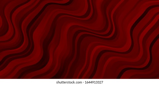 Dark Red vector background with bent lines. Colorful illustration in circular style with lines. Pattern for booklets, leaflets.