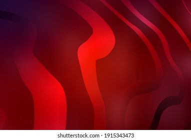 Dark Red vector background with bent lines. A shining illustration, which consists of curved lines. Simple template for your design.