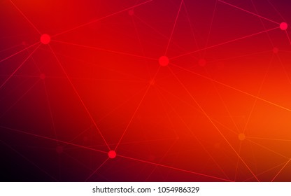 Dark Red vector background with bubbles, lines. Design with connection of dots and lines on colorful background. New design for ad, poster, banner of your website.