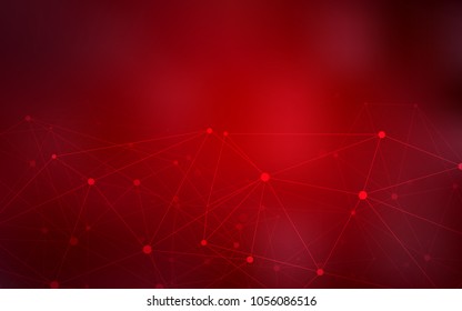 Dark Red vector background with bubbles, lines. Decorative design in abstract style with triangle structure. Beautiful design for your business advert.